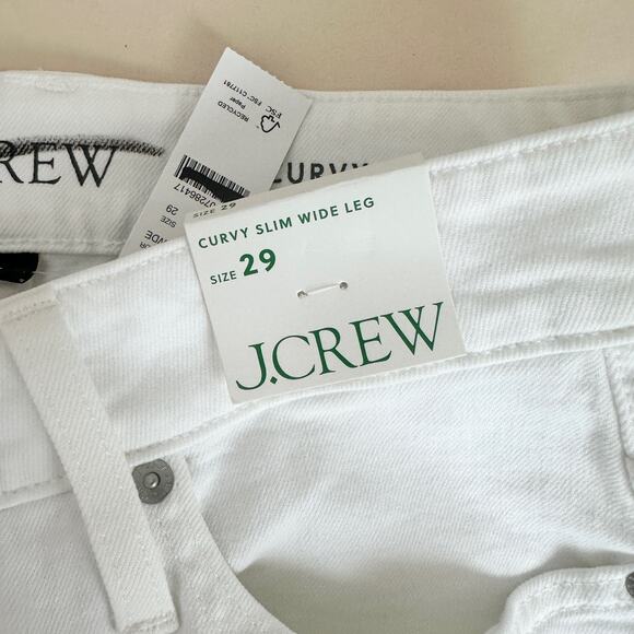 J.Crew Curvy Slim Wide Leg Jean White High Waisted Classic Denim US 29 NWT - Picture 12 of 14